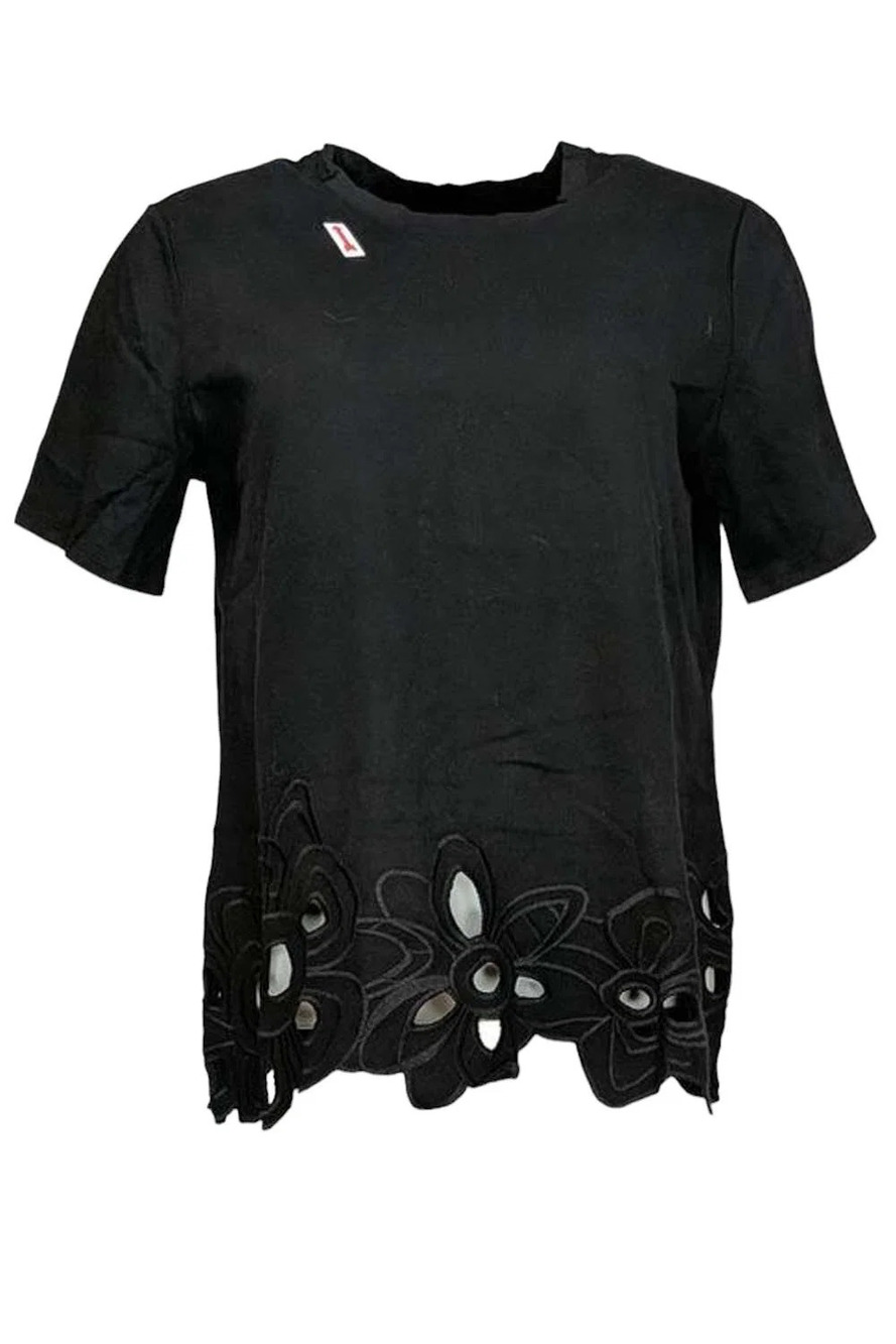 Laurie Felt Short-Sleeve Scallop Tee Shirt Black - Regular